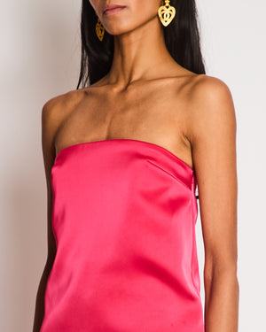 16Arlington Pink Bodycon Bustier Mini Dress with Frayed Hem and Pocket Detail Size FR 34 (UK 6)