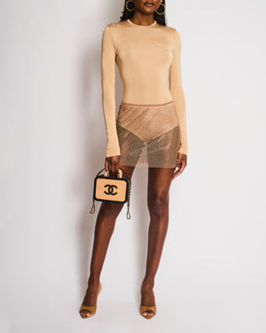 Prada Beige Bodysuit with Logo Detail Size XS (UK 6)