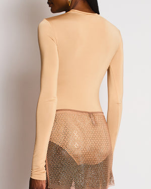 Prada Beige Bodysuit with Logo Detail Size XS (UK 6)