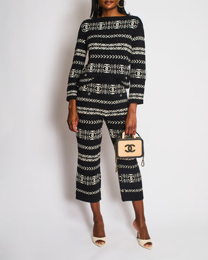 Chanel Black Crochet CC Culottes with Logo Button Detail Size FR 40 (UK 12)