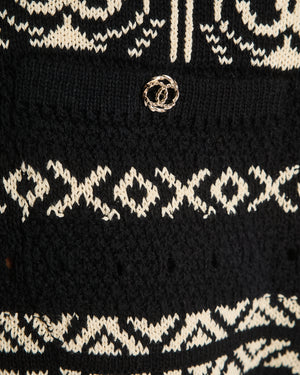 Chanel Black Crochet CC Culottes with Logo Button Detail Size FR 40 (UK 12)