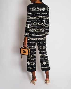 Chanel Black Crochet CC Culottes with Logo Button Detail Size FR 40 (UK 12)