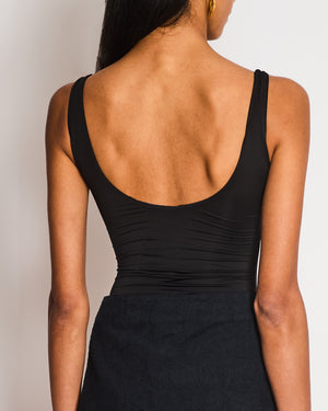 Prada Black Bodysuit with Logo Plaque Detail Size IT 36 (UK 4)