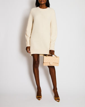 Rag & Bone Cream Round Neck Long-Line Knitted Jumper Size S (UK 8)