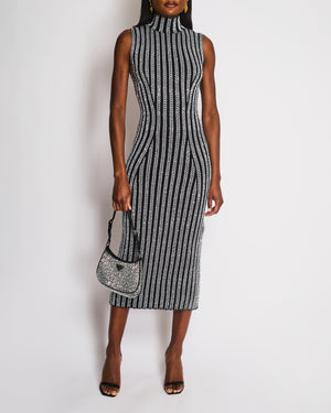 Missoni Black Zig Zag Sequin Print Sleeveless Maxi Dress with Matching Cardigan Set Size IT 38 (UK 6)