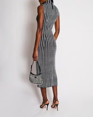 Missoni Black Zig Zag Sequin Print Sleeveless Maxi Dress with Matching Cardigan Set Size IT 38 (UK 6)