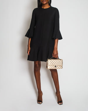 Valentino Black Ruffle Trim Details Mini Dress Size IT 44 (UK 12)
