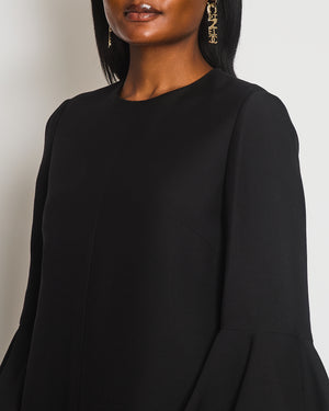 Valentino Black Ruffle Trim Details Mini Dress Size IT 44 (UK 12)