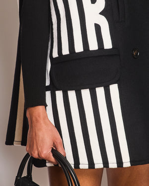 Christian Dior Black & White Double Breasted Poncho Size UK 6
