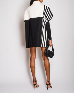Christian Dior Black & White Double Breasted Poncho Size UK 6