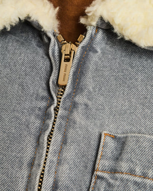 Miu Miu Grey Cropped Jacket with Logo Detail Size IT 40 (UK 8)