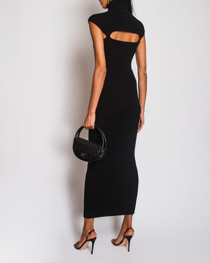 The Attico Black Ribbed High-Neck Maxi Dress Size IT 40 (UK 8)