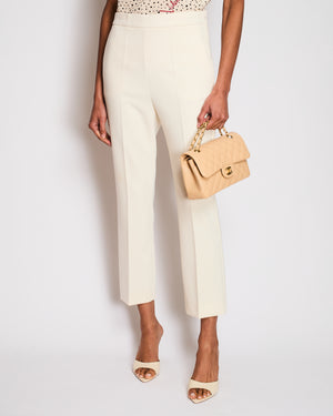 Max Mara Cream Straight-Leg Suit Trousers Size IT 40 (UK 8)