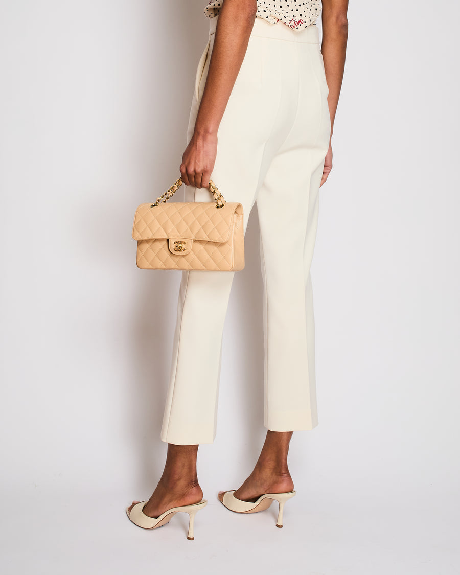 Max Mara Cream Straight-Leg Suit Trousers Size IT 40 (UK 8)