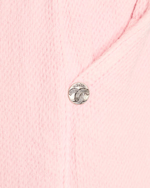 Chanel 19/P Pink Cotton Wide-Leg Trousers with Silver CC Logo Buckle and Back Calfskin Leather Logo Patch Size FR 36 (UK 8)