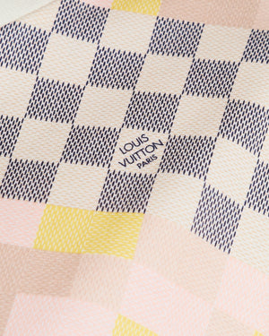 Louis Vuitton Beige Damier Monogram Printed T-Shirt with Chain Detail Size XL (UK 14)