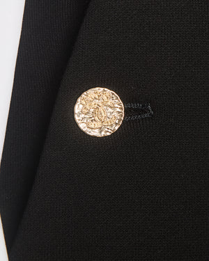 Chanel Black Wide-Leg Trousers with Cross Strap and CC Button Detail Size FR 36 (UK 8) Chanel Black Wide-Leg Trousers with Cross Strap Detail Size FR 36 (UK 8)