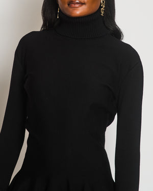 Valentino Black High Neck Knit Skater Dress Size S (UK 8)