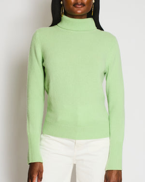 Joseph Pastel Green Cashmere High-Neck Jumper Size S (UK 8)