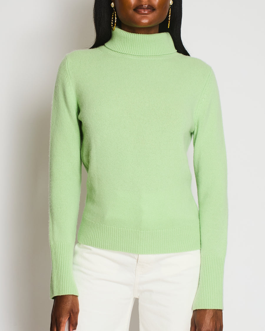 Joseph Pastel Green Cashmere High-Neck Jumper Size S (UK 8)