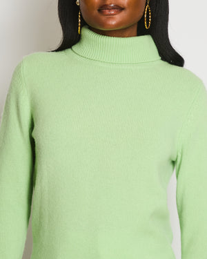 Joseph Pastel Green Cashmere High-Neck Jumper Size S (UK 8)