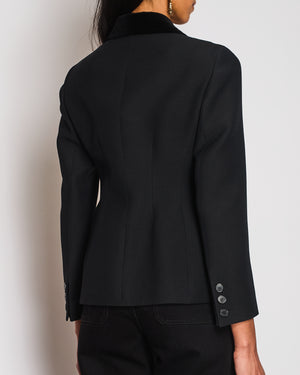 Christian Dior Black Velvet Panelled Bar Jacket Size FR 38 (UK 10)