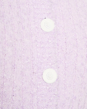 Chanel 22/P Lilac Short Sleeve Knitted Midi Dress with Belt Detail Size FR 36 (UK 8)
