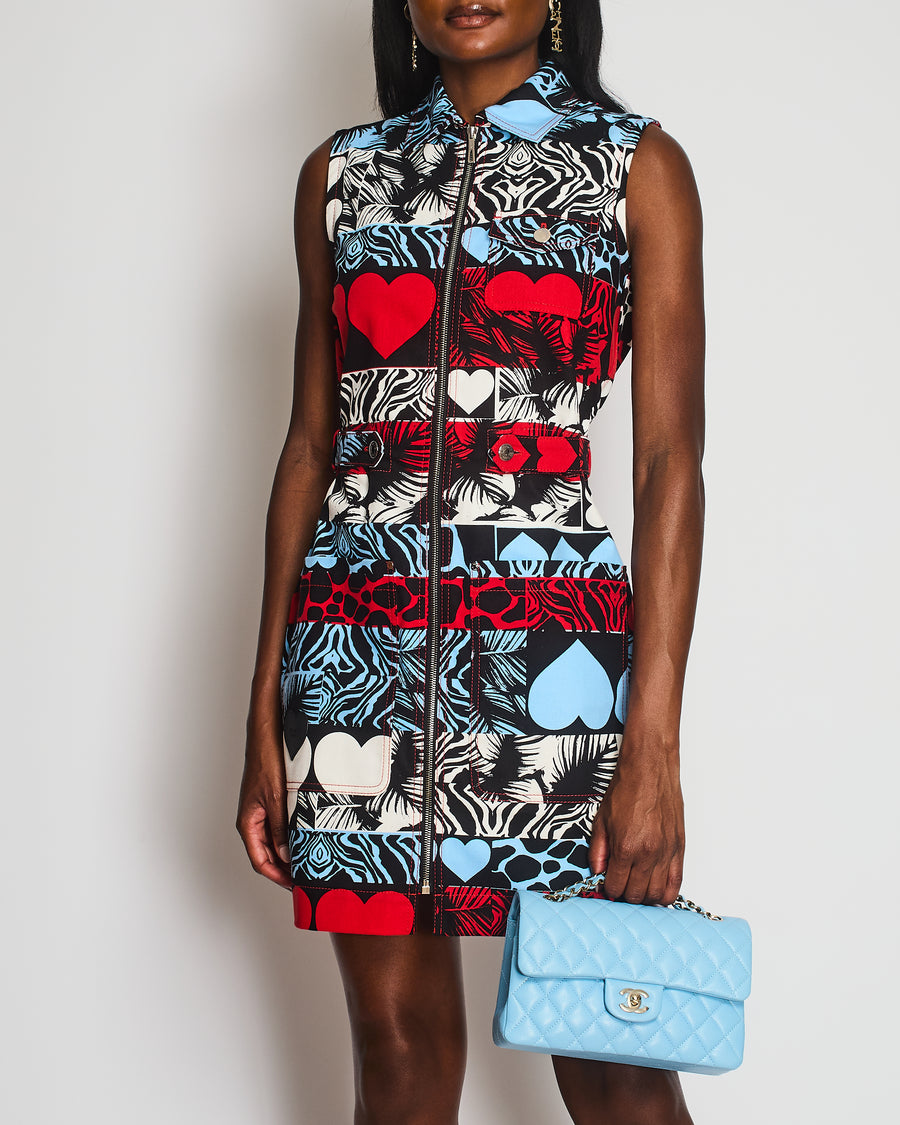 Hermès SS/23 Red "Wild" Print Sleeveless Midi Dress Size FR 36 (UK 8)