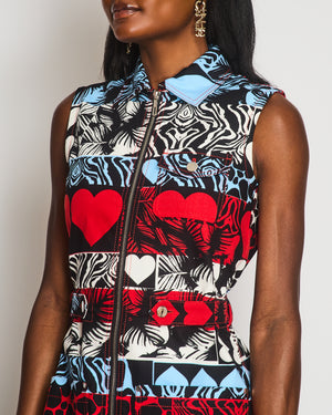 Hermès SS/23 Red "Wild" Print Sleeveless Midi Dress Size FR 36 (UK 8)