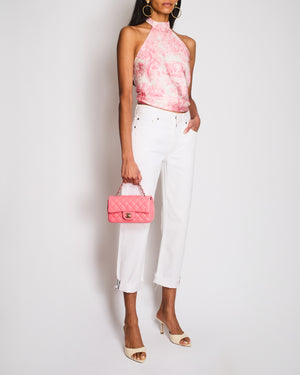 Christian Dior White Straight Legs Jeans With Roll-Up J'adior Details Size FR 32 (UK 4)