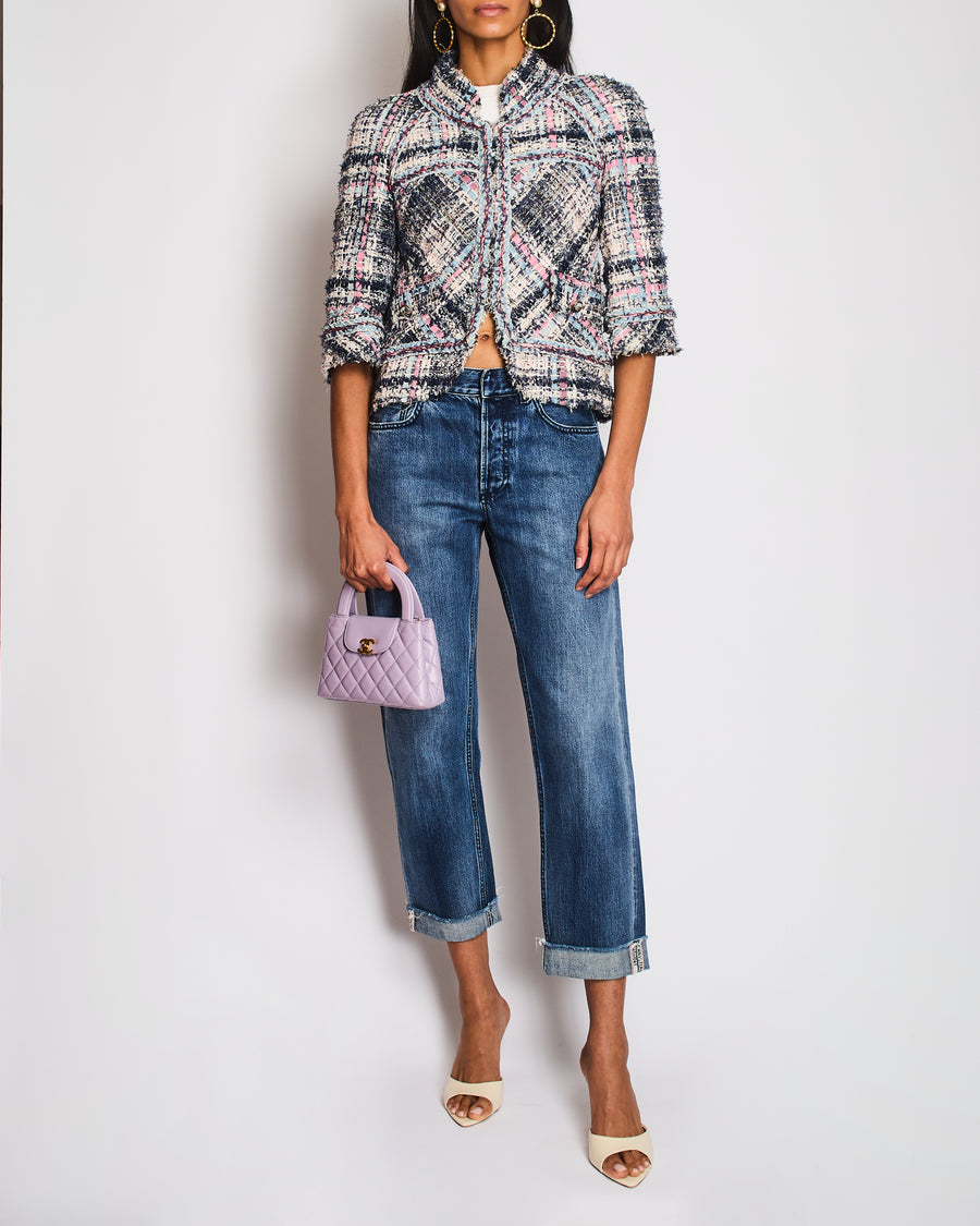 Christian Dior Washed Blue Straight Legs Jeans With Roll-Up J'adior Details Size FR 34 (UK 6)