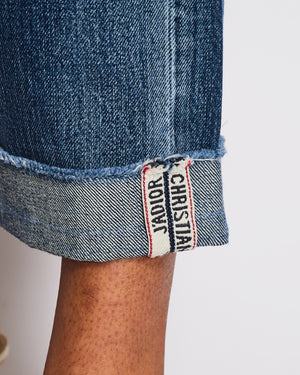 Christian Dior Washed Blue Straight Legs Jeans With Roll-Up J'adior Details Size FR 34 (UK 6)