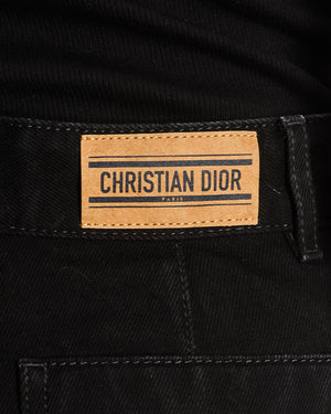 Christian Dior Black Washed Wide Legs Jeans With Patch Pockets Details Size FR 34 (UK 6)