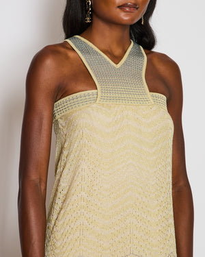 M Missoni Yellow V-Neck Sleeveless Knitted Maxi Dress Size IT 38 (UK 6)