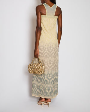 M Missoni Yellow V-Neck Sleeveless Knitted Maxi Dress Size IT 38 (UK 6)