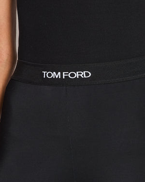 Tom Ford Black Leggings with Waistband Logo Detail Size XS (UK 6/8)