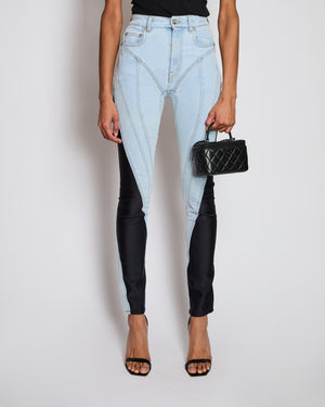 Mugler Blue High-Waist Denim Panelled Jeans Size FR 34 (UK 6)