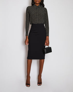 The Row Black Neoprene Pencil Midi Skirt Size S (UK 8)
