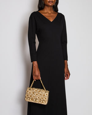 The Row Black V-Neck Long Sleeve Maxi Dress Size M (UK 10)
