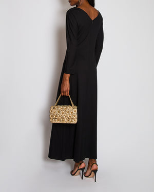 The Row Black V-Neck Long Sleeve Maxi Dress Size M (UK 10)
