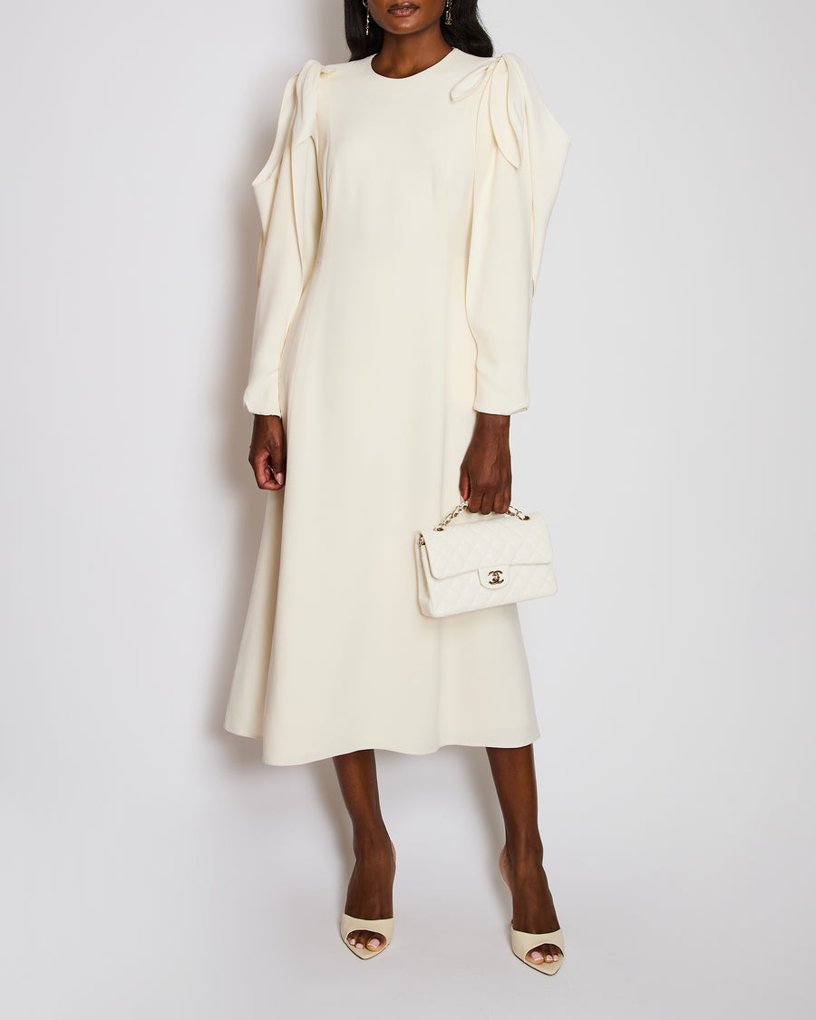 Gabriela Hearst Ivory Open-Sleeve Maxi Dress with Pocket Detail Size FR 40 (UK 12)