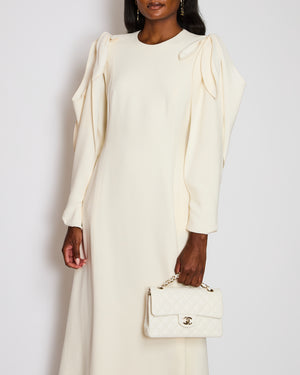 Gabriela Hearst Ivory Open-Sleeve Maxi Dress with Pocket Detail Size FR 40 (UK 12)