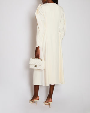 Gabriela Hearst Ivory Open-Sleeve Maxi Dress with Pocket Detail Size FR 40 (UK 12)