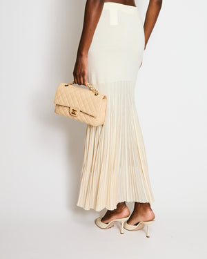 Chloé Cream Wool Knit Cropped Top and Maxi Skirt Set Size XS (UK 6)