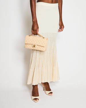 Chloé Cream Wool Knit Cropped Top and Maxi Skirt Set Size XS (UK 6)