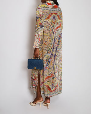 Etro Red Paisley Print Long Sleeve Dress with Split Detail Size IT 42 (UK 10)