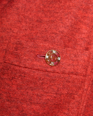Chanel 20 Cruise Orange Belted Coat With Pockets and Embellished Buttons Size FR 38 (UK 10)