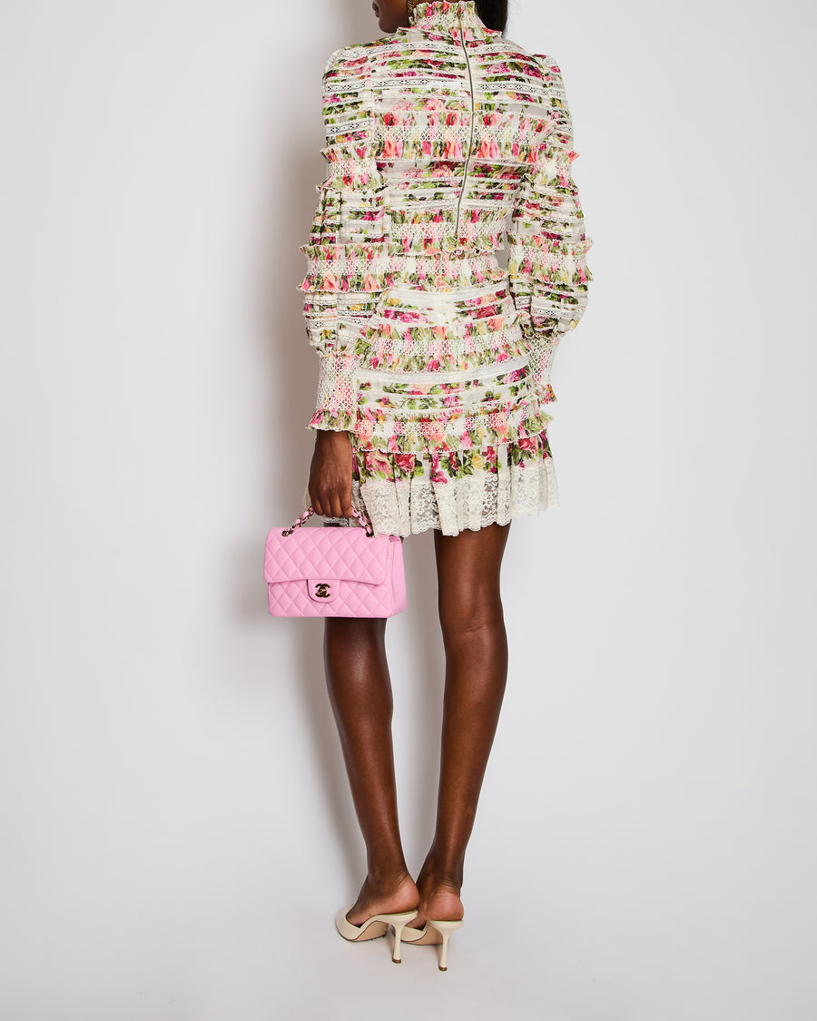Zimmermann White Floral Lace Tiered Two-Piece Set Size 0 (UK 8)