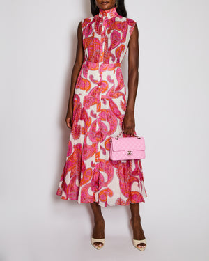 Zimmermann Pink Sleeveless Paisley Print Button Down Dress Size 1 (UK 10)
