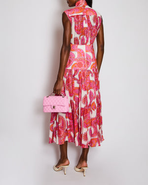 Zimmermann Pink Sleeveless Paisley Print Button Down Dress Size 1 (UK 10)